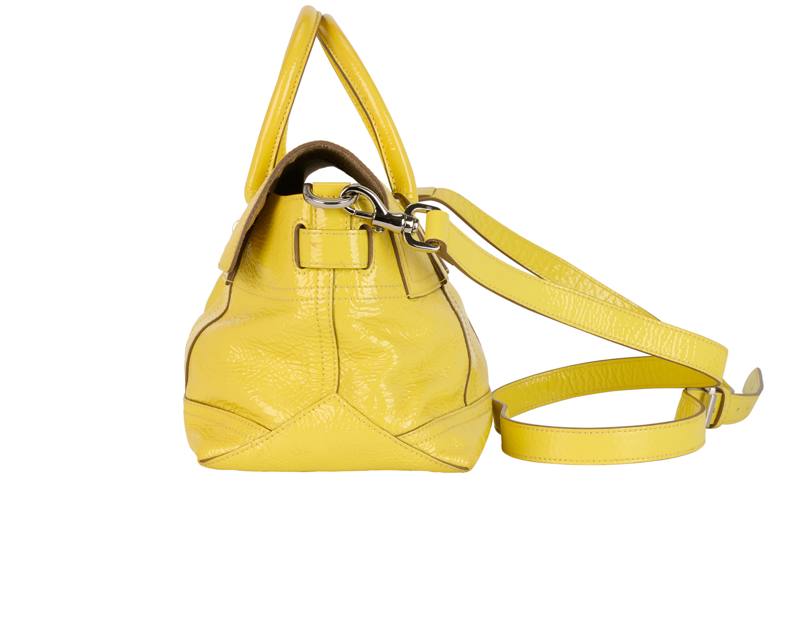 Small Bayswater, &pound;310, Handbags, Yellow, Patent Leather, Bottom view